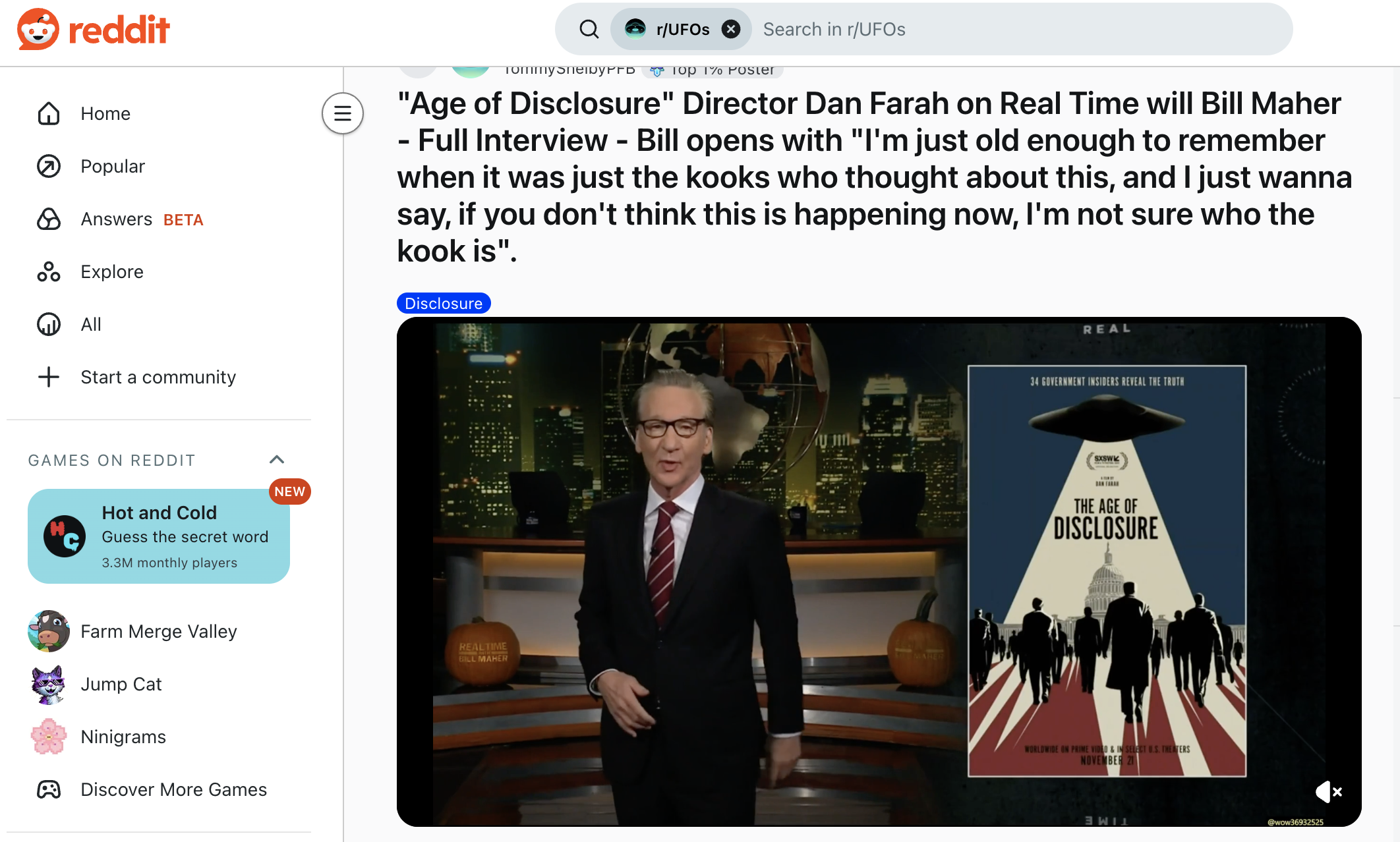 The Age of Disclosure In An Age Of Disinformation